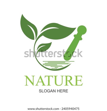 Nature creative symbol organic concept. Bio herbal health care abstract business eco logo. Fresh food, circle package, beauty flora, pharmacy icon. Corporate identity logotype, company graphic