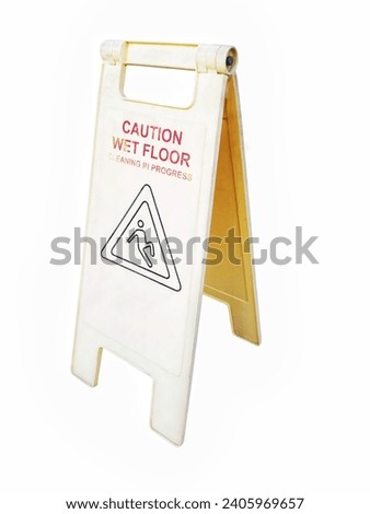 wet floor standing sign isolated on white background.