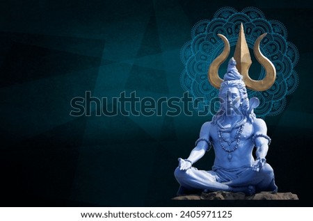 lord shiva Happy Maha Shivaratri greeting card lord shiva statue Royalty-Free Stock Photo #2405971125
