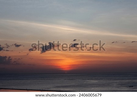 Andaman Ocean view with sunset cloudy sky background. 