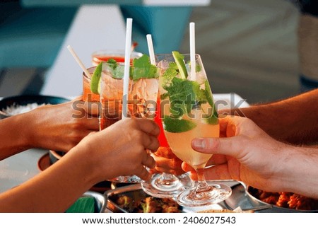celebration and gathering with drinks glass cheers