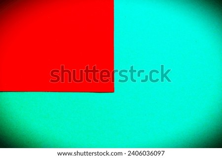 minimalistic red and green colored background - empty papers 