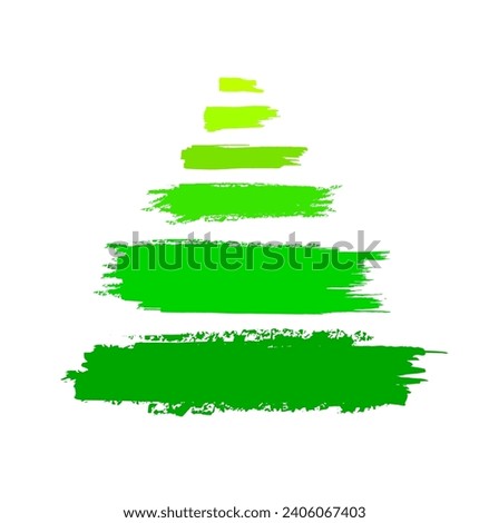 Christmas tree of paint strokes. hand drawing. Not AI. Vector illustration