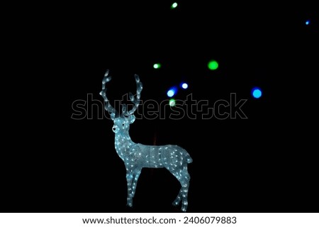 Deer Christmas decoration light in the yard.