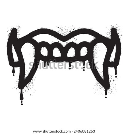 The barong teeth mouth graffiti was drawn with black spray paint	
