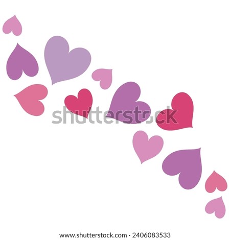 heart vector, valentines day design element for border or corner, wedding invitation decoration clip art, cute fun valentine or love heart pattern