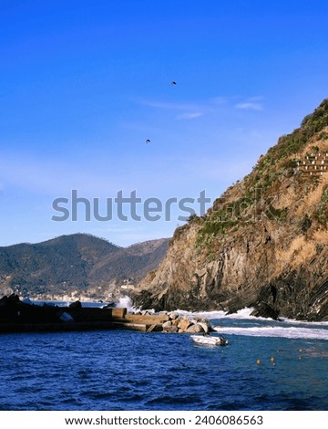 Coastline view from Vernazza, Cinque Terre, Liguria, Italy