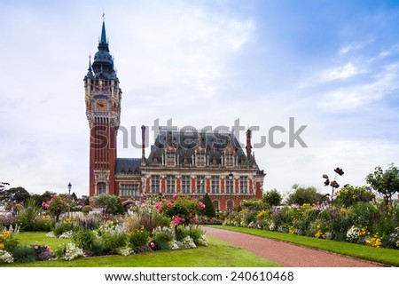 View of the parliament building of Calais in France in summer 2014 Royalty-Free Stock Photo #240610468