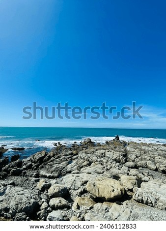 Beautiful views of Kaikoura costal beach and seal colony , South Island, New Zealand  Royalty-Free Stock Photo #2406112833