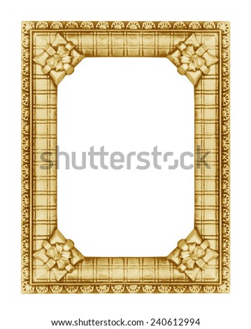 gold picture frame on the white background