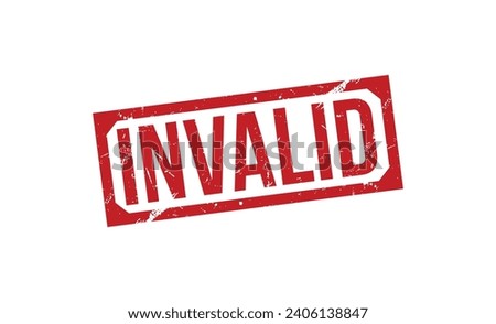 Invalid Red Rubber Stamp vector design.