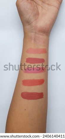 My lipsticks collection swatch on my hand