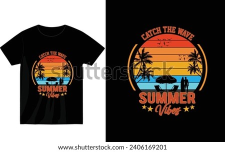 catch the wave summer vibes t-shirt design
