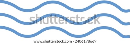 Sea wave icon. Water logo, line ocean symbol in vector trendy flat style. Various waves water lake river blue linear icon design isolated on transparent background use for website and mobile app.