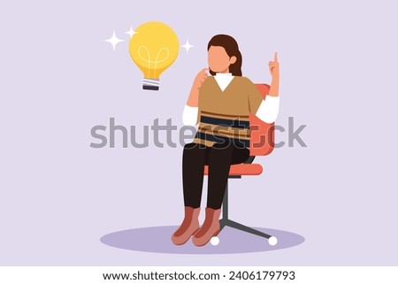 Thinking or solving problem concept. Colored flat vector illustration isolated.