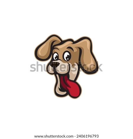 Dog showing tongue mascot illustration