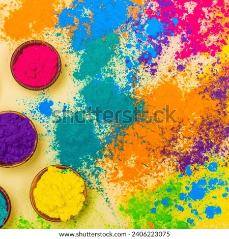 Capture the vibrant spirit of Holi with our colorful photo collection. Explore joyful celebrations and dynamic hues in this festive imagery. Royalty-Free Stock Photo #2406223075