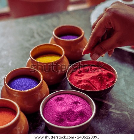 Capture the vibrant spirit of Holi with our colorful photo collection. Explore joyful celebrations and dynamic hues in this festive imagery. Royalty-Free Stock Photo #2406223095