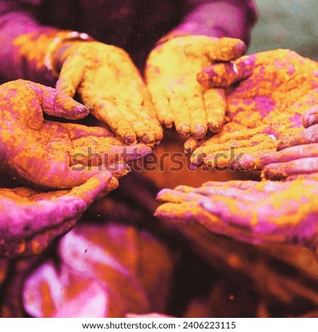 Capture the vibrant spirit of Holi with our colorful photo collection. Explore joyful celebrations and dynamic hues in this festive imagery. Royalty-Free Stock Photo #2406223115