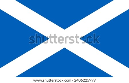 Flag of Scotland. Saint Andrew's Cross. Vector. Accurate dimensions, element proportions and colors.