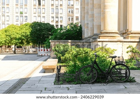 View of bicycle near German Cathedral in city