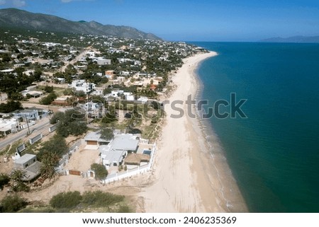 el sargento beach la ventana baja california sur mexico aerial view panorama landscape Royalty-Free Stock Photo #2406235369