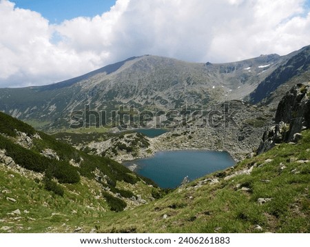 Mountain lake below Musala peak in Bulgaria