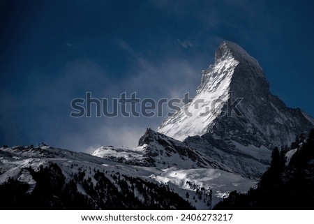 Zermatt, Switzerland - December 24, 2023: The Matterhorn