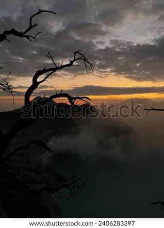 Beautiful Landscape at Ijen Crater in East Java, Indonesia