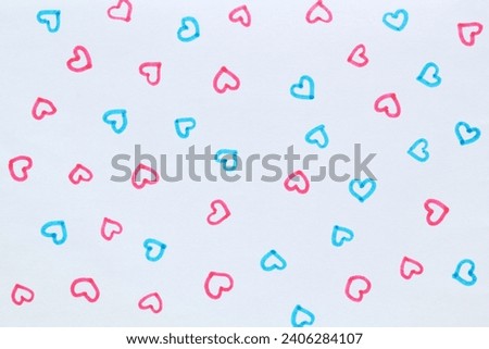 Felt pen doodle colored heart scribbles. Abstract texture drawn with felt-tip pen. Colorful felt tip ink markers handwritten drawn lines. Sketch concept. Seamless pattern
