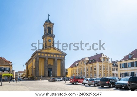 Church, Old city of Ansbach, Bavaria, Germany 