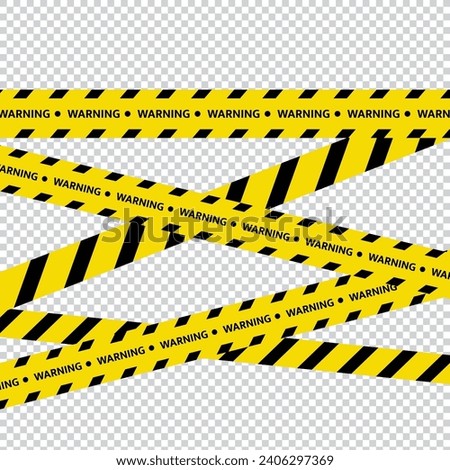 Set Of Warning Tapes Isolated On Transparent Background Vector Design.