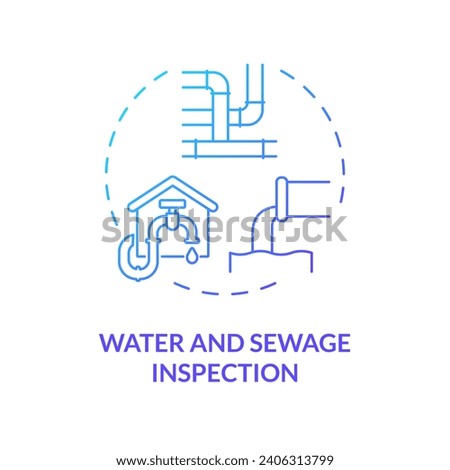 2D gradient water and sewage inspection icon, simple isolated vector, construction cost thin line illustration.