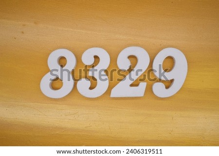 The golden yellow painted wood panel for the background, number 8329, is made from white painted wood.