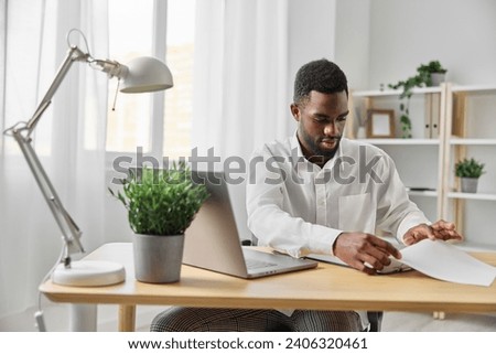 online man education laptop american computer freelancer job internet office african student