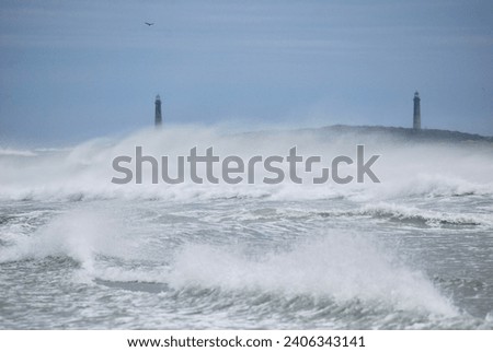 Stormy sea coastal tropical storm turbulent waves. High quality photo