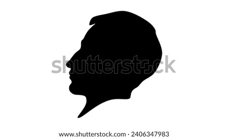 Ludwig Borne, black isolated silhouette