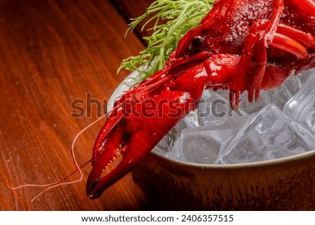 Crayfish close-up ready to eat