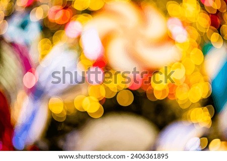 Defocus or blur image, background texture of lighting bokeh effects during Christmas and New Year time