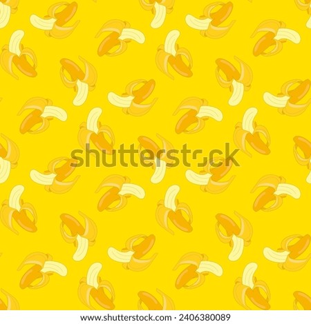 Seamless background of yellow bananas hand-drawn
