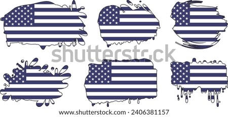 
American Flag Silhouette, grunge USA flag set vector, grunge, flag, silhouette, independence, July, 4th of July, 4th July, flag silhouette