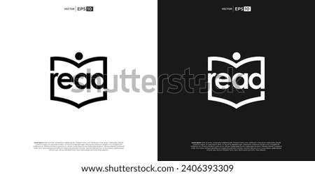 reading book logo logo design lettering read logo