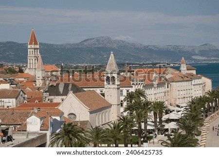 Trogir – a city in Croatia. A port city located on the Adriatic Sea coast in central Dalmatia. Royalty-Free Stock Photo #2406425735