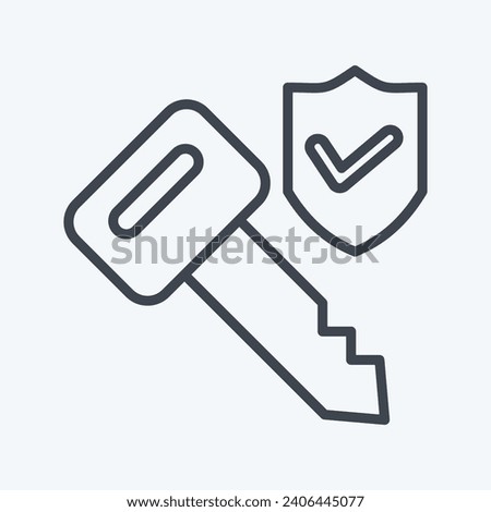 Icon Vehicle Insurance. related to Finance symbol. line style. simple design editable. simple illustration