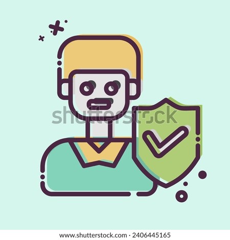 Icon Male Insurance. related to Finance symbol. MBE style. simple design editable. simple illustration