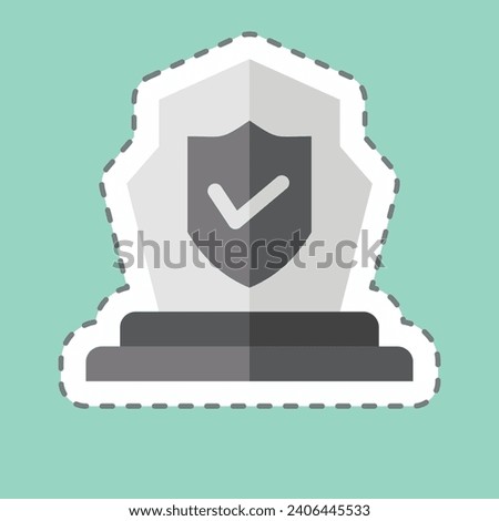 Sticker line cut Funerals Insurance. related to Finance symbol. simple design editable. simple illustration