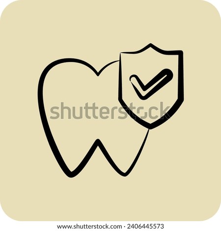 Icon Dental Insurance. related to Finance symbol. hand drawn style. simple design editable. simple illustration