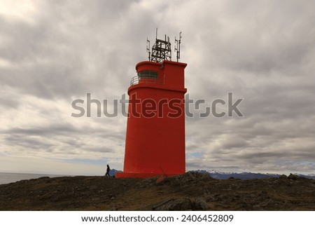view of the Hvalnes lighthouse located at the southernmost tip of Iceland 