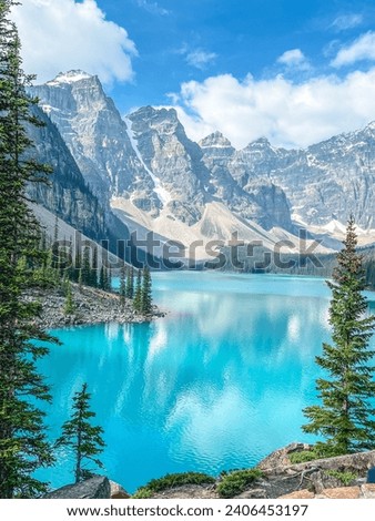 Banff National Park, Alberta, Canada : Lake Moraine. Royalty-Free Stock Photo #2406453197