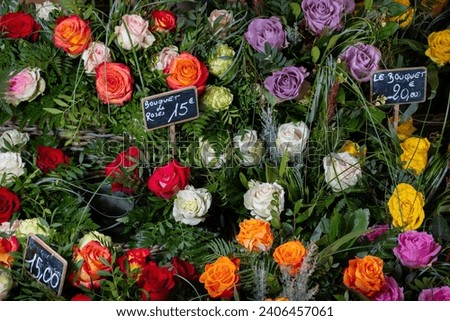 Rose flowers for sale at a market